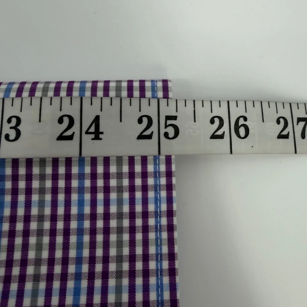 Nick Graham Everywhere Modern Fit Men's Purple Gingham Dress Shirt & Tie X-Large - Picture 8 of 9